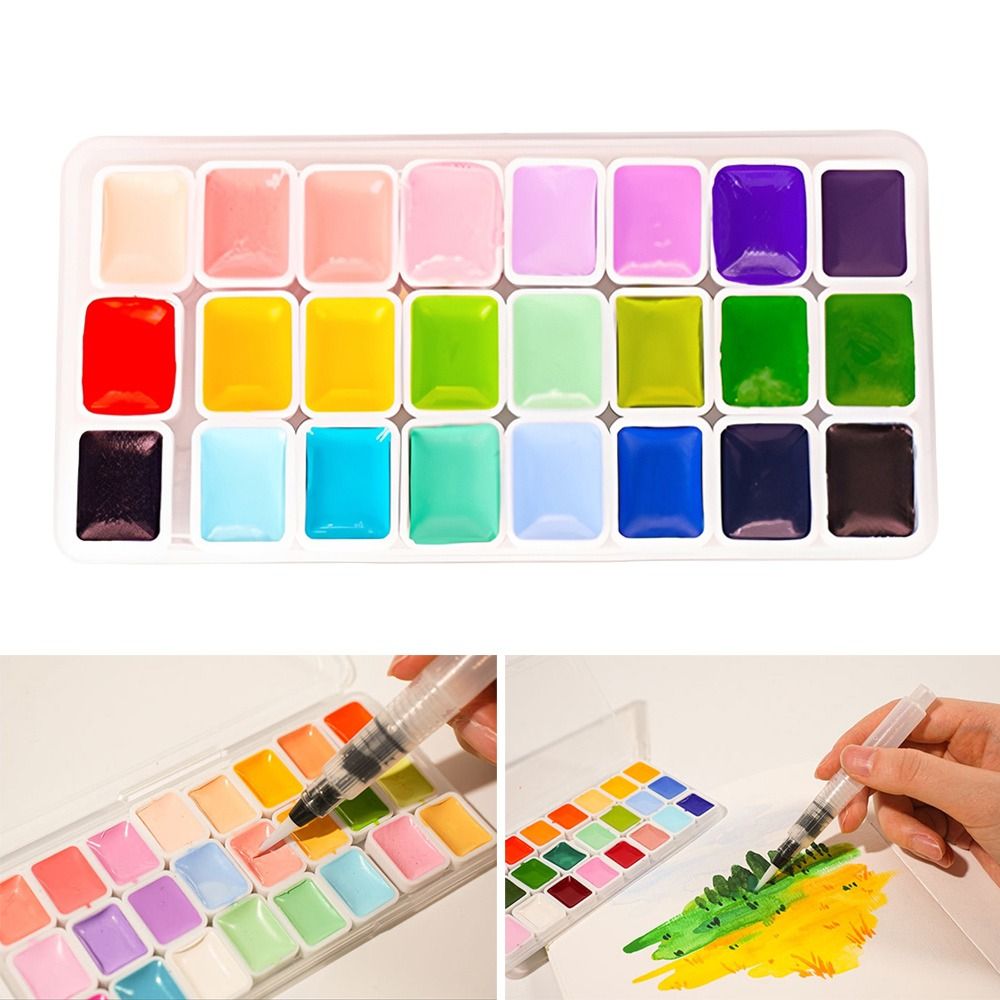 Watercolor Paint Set Solid Pigment - مجموعة ألوان مائية 24 لونًا، كل
