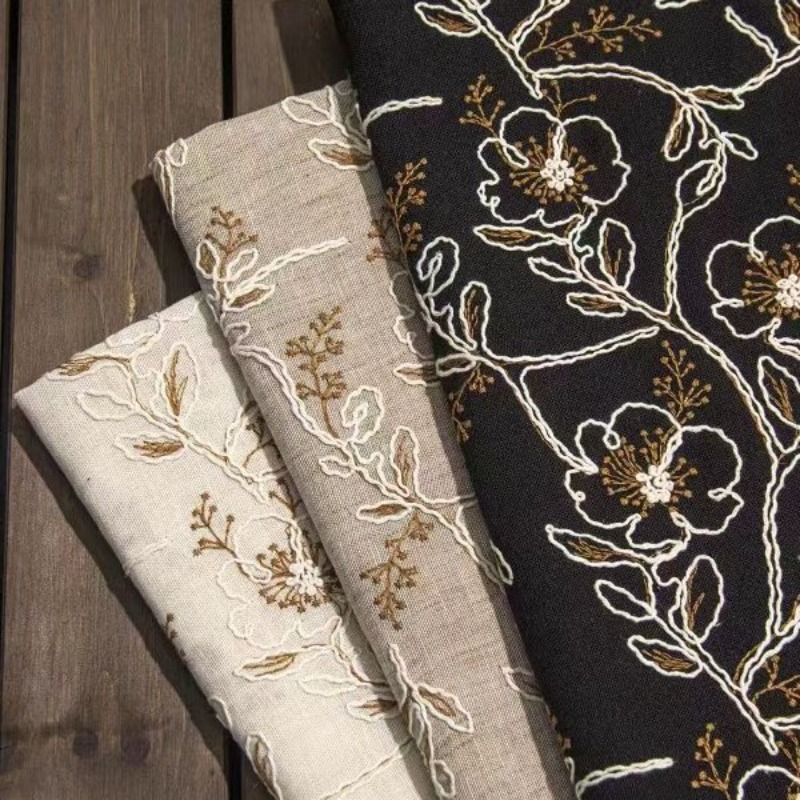 Sewing - قماش دانتيل مطرز من التول، نسيج