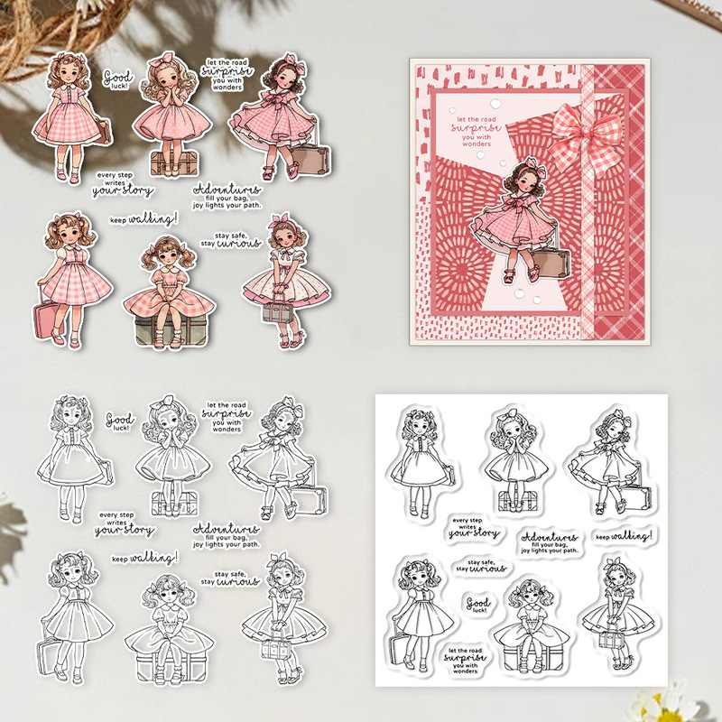 Clear Silicone Stamps For Card Making - ختم سيليكون شفاف من Suncraft Lovely