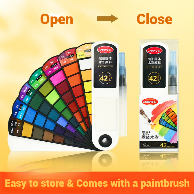 Watercolor Paint Set Solid Pigment - 18/24/42/60 مجموعة ألوان مائية صلبة قابلة
