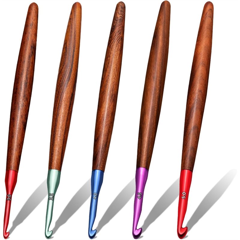 Wooden Crochet Hooks Ergonomic Handle - 【الفرصة الأخيرة】مجموعة خطافات كروشيه مريحة للاستخدام،