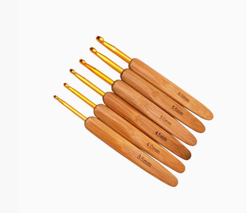 الخيزران مقبض خشبي الكروشيه ال - مراجعة Wooden Crochet Hooks Ergonomic Handle وسعره