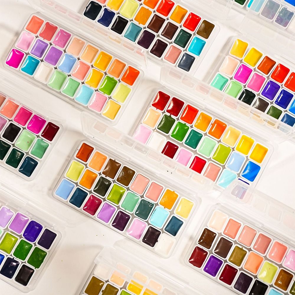 مجموعة ألوان مائية 24 لونًا، ك - مراجعة Watercolor Paint Set Solid Pigment وسعره