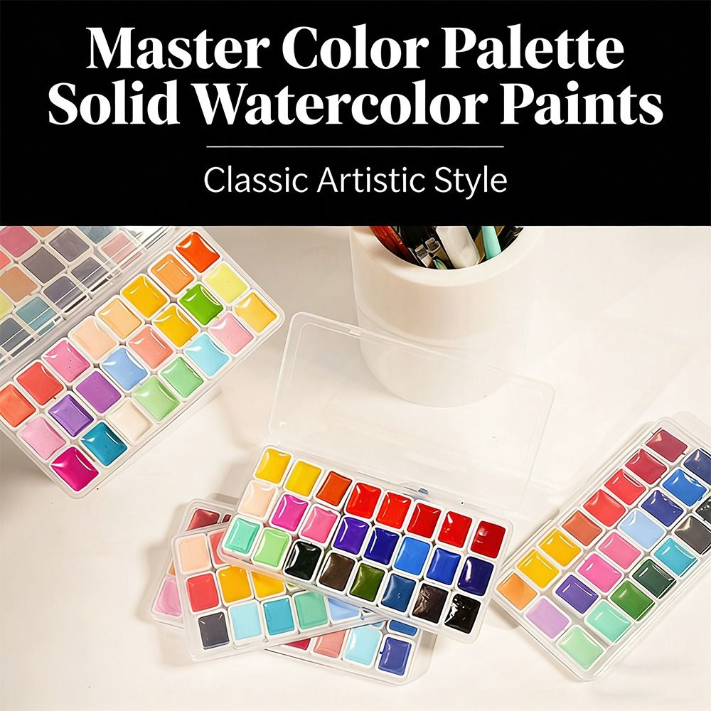 مجموعة ألوان مائية 24 لونًا، ك - مراجعة Watercolor Paint Set Solid Pigment وسعره