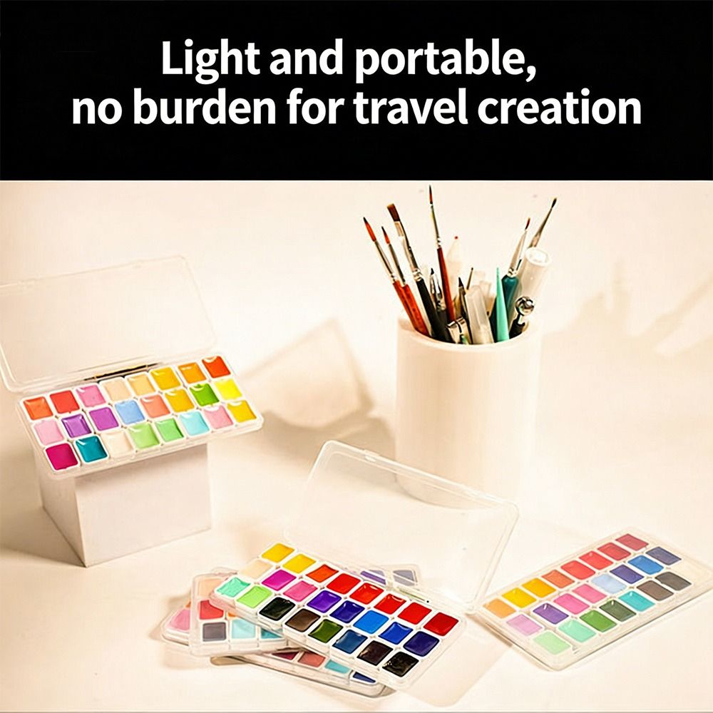 مجموعة ألوان مائية 24 لونًا، ع - مراجعة Watercolor Paint Set Solid Pigment وسعره