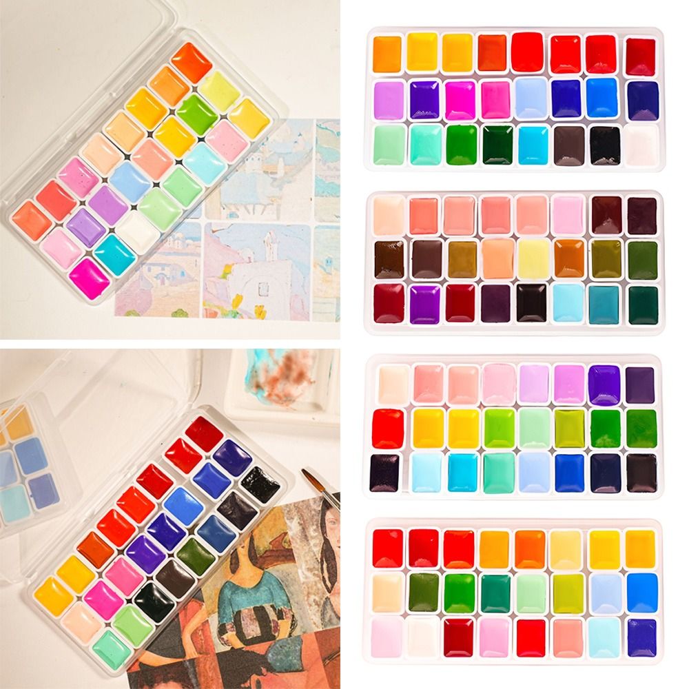 مجموعة ألوان مائية 24 لونًا، ع - مراجعة Watercolor Paint Set Solid Pigment وسعره