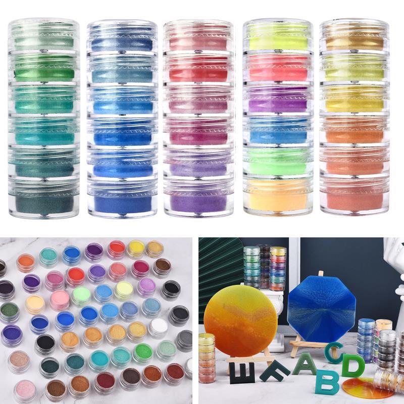 6 ألوان/مجموعة مسحوق اللؤلؤ ال - مراجعة Silicone Epoxy Resin Molds Set وسعره