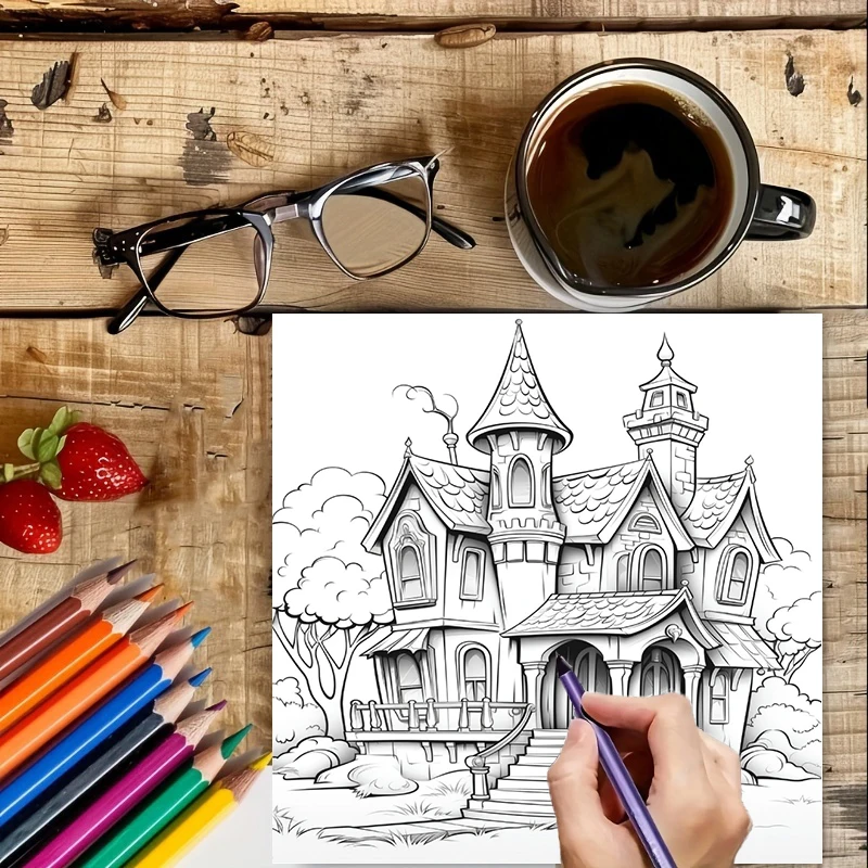 كتاب تلوين بيت الأشباح للبالغي - مراجعة Painting Supplies وسعره