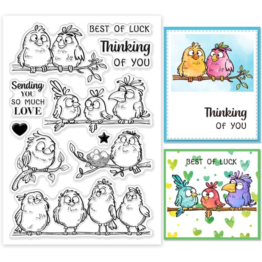 مضحك فروع الطيور واضح Stamps ا - مراجعة Clear Silicone Stamps For Card Making وسعره