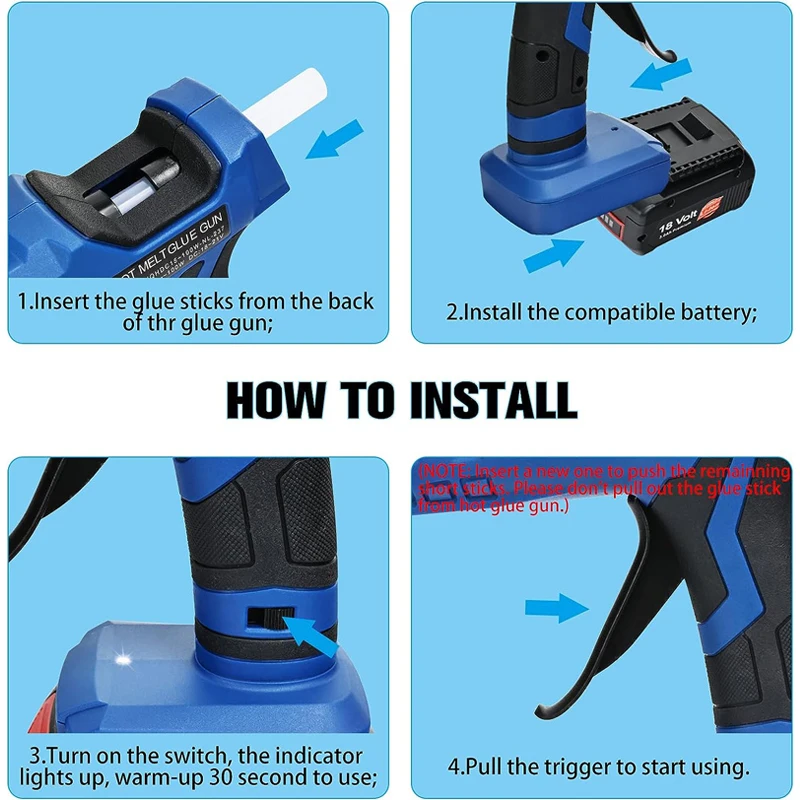 مسدس غراء حراري لاسلكي لبطارية - مراجعة Hot Melt Glue Gun Cordless وسعره