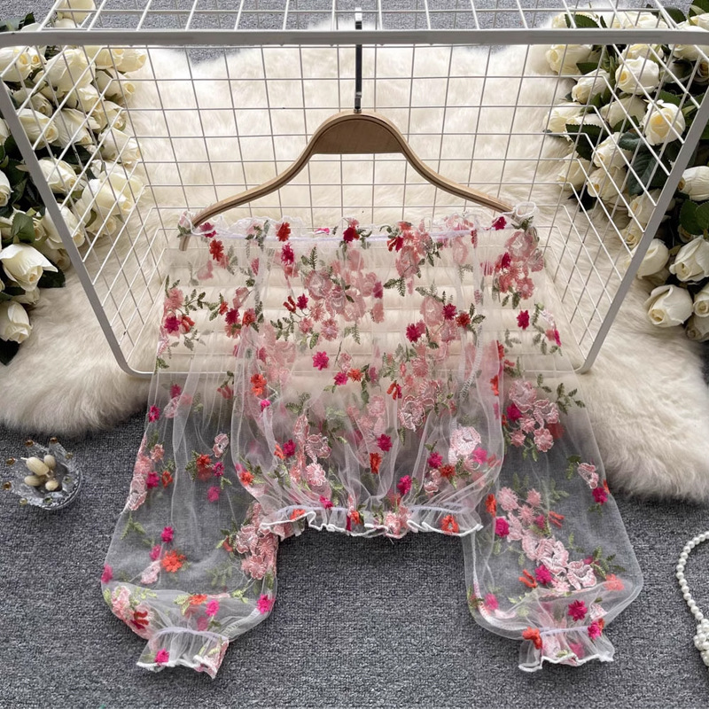 بلوزة نسائية قصيرة بأكمام طويل - مراجعة Embroidery وسعره