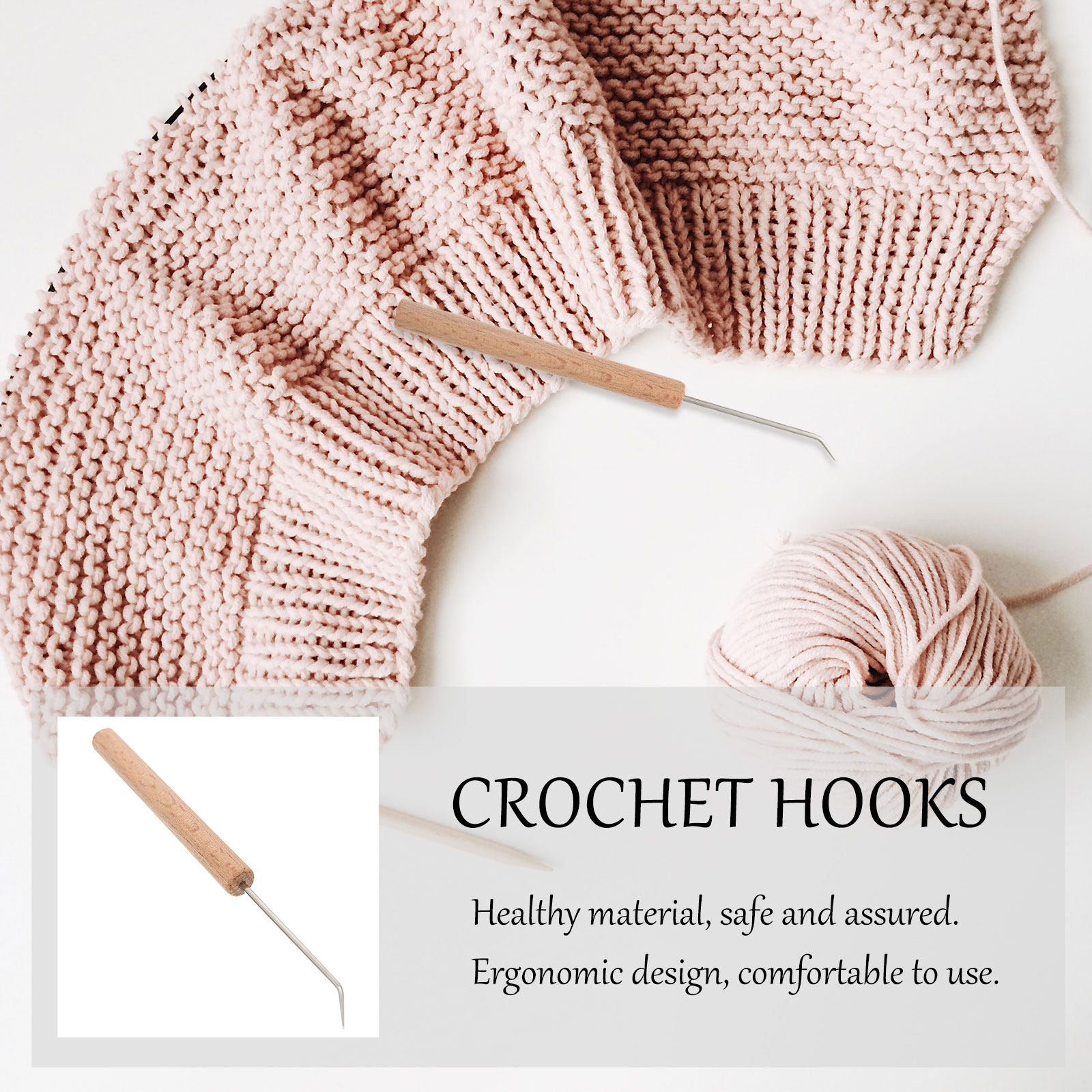 مجموعة واحدة من خطافات الكروشي - مراجعة Wooden Crochet Hooks Ergonomic Handle وسعره