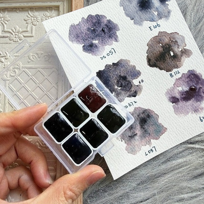 6 ألوان 1 مل مجموعة الليلة الب - مراجعة Watercolor Paint Set Solid Pigment وسعره