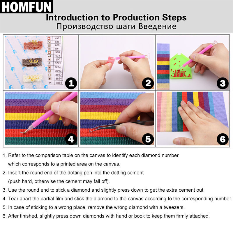 HOMFUN 5D DIY الماس اللوحة 