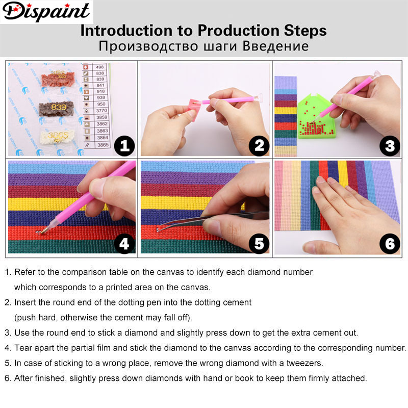 Dispaint كامل مربع/الحفر المست - مراجعة 5D Diamond Painting Kit Full Drill وسعره